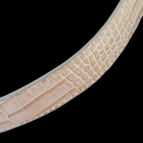 Brighton Statement Belt 32 REVERSIBLE White Tan Croc Silver B2701 Women ML VTG - Picture 11 of 16
